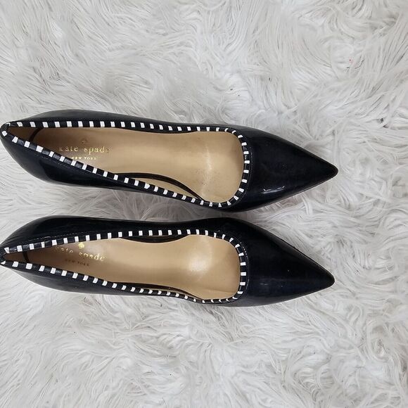 Kate Spade New York Patent Leather Pointed Toe Pina Pumps Black Women's Size 10B - Picture 2 of 8